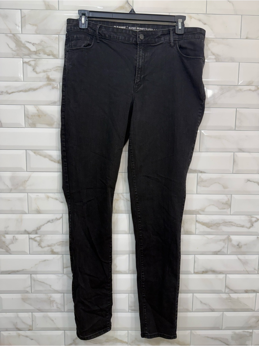 Old Navy Black Skinny Jeans - Super Skinny Tall Fit